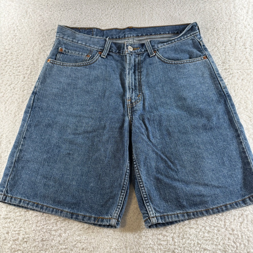 Levis Jean Shorts 33 Relaxed Fit 550 Jean Denim Y2K Baggy Skater 10" Inseam - Picture 3 of 7